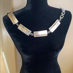 Chico’s belt silver with gold stone,one stone miss